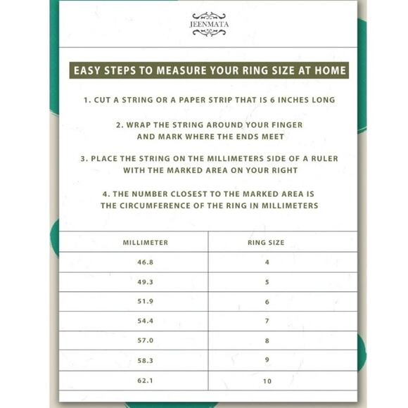 JeenMata Leaf CZ Engagement Ring 0.50 CT Round Cut 18K White Gold Silver Size 5 - Picture 6 of 10